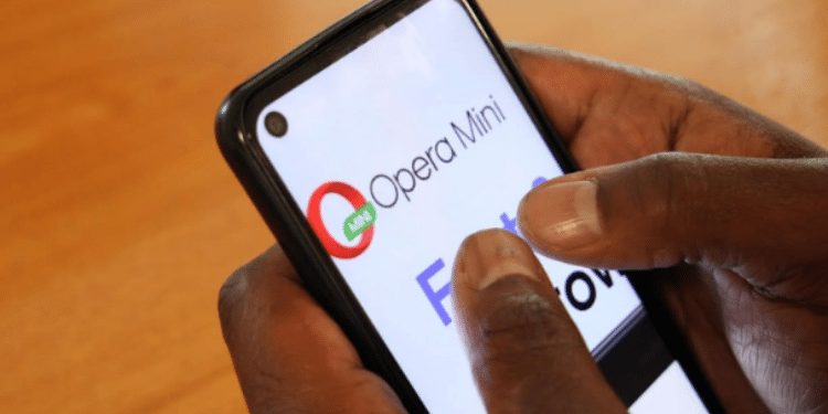 Opera Min browser on a phone. PHOTO/ Courtesy