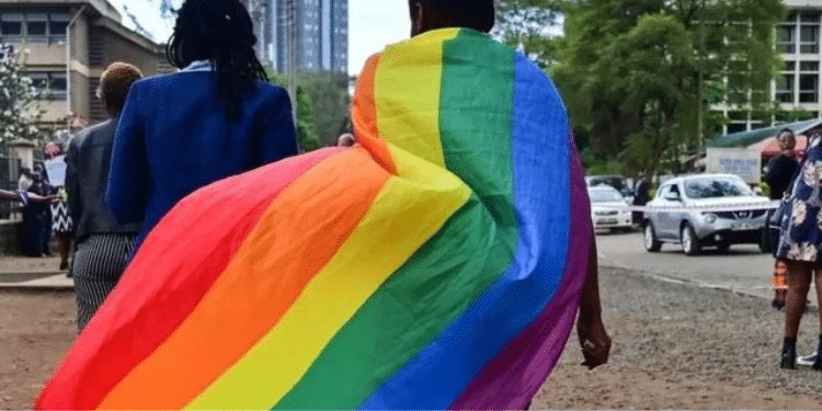 LGBTQ+ Activist walking in the streets with a pride flag. PHOTO/BBC