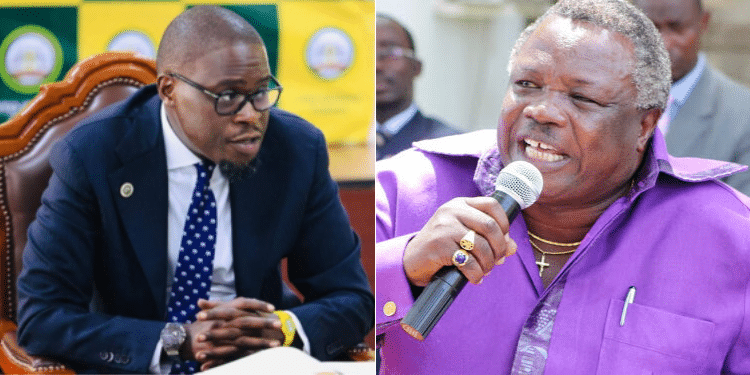 A collage of Nairobi Governor Johnson Sakaja and COTU-K Secretary General Francis Atwoli. PHOTO/ Courtesy