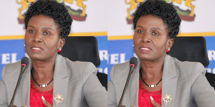 Jane Apatet appearing before the selection panel PHOTO/ IEBC