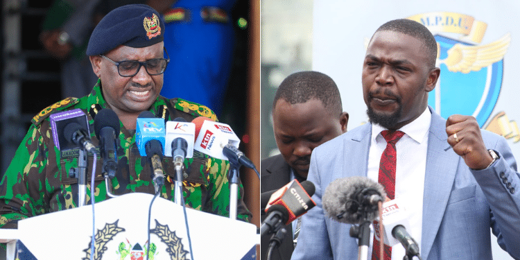 A photo collage of IG NPS Japhet Koome and KMPDU SG Davji Atella. PHOTO/COURTESY