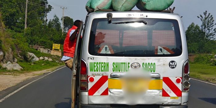 A matatu nabbed by NTSA for overloading. PHOTO/NTSA
