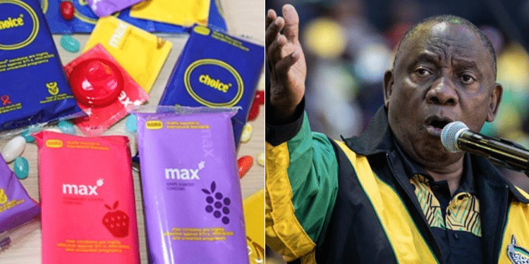 A collage of Max condoms with South Africa's President Cyril Ramaphosa. PHOTO/ Courtesy