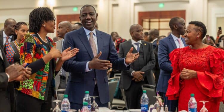 President William Ruto met Kenyans living in the United States of America at the Cobb Galleria Centre, Atlanta, Georgia. PHOTO/PCS.