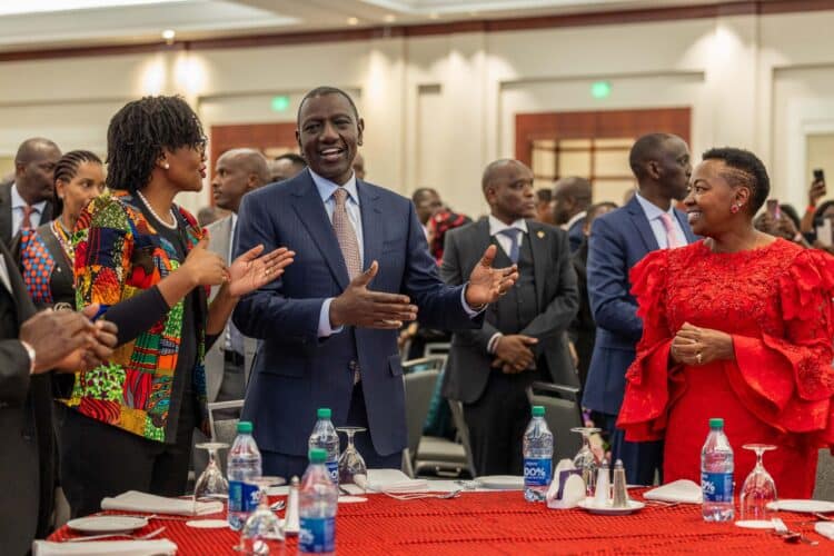 President William Ruto met Kenyans living in the United States of America at the Cobb Galleria Centre, Atlanta, Georgia. PHOTO/PCS.