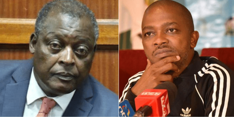 A collage of Cyrus Jirongo and FKF President Nick Mwendwa. PHOTO/ Courtesy