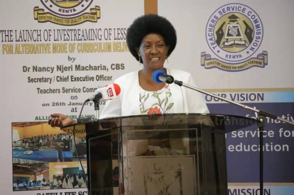TSC CEO Nancy Macharia. PHOTO/Courtesy. INTERN teacherd. TSC CEO Nancy Macharia. PHOTO/Courtesy. INTERN teacherd