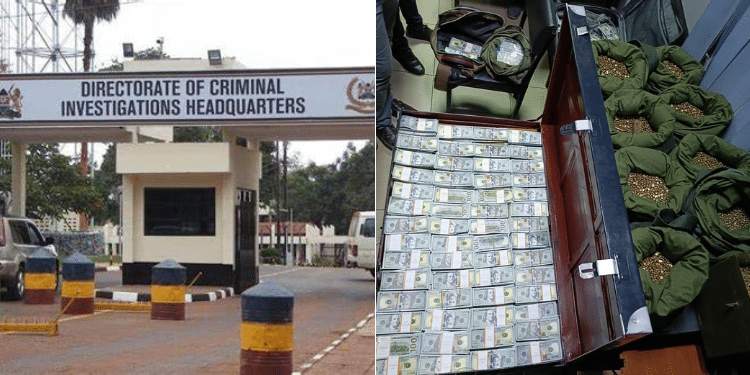 Fake gold nuggets and US currency seized. PHOTO/ DCI