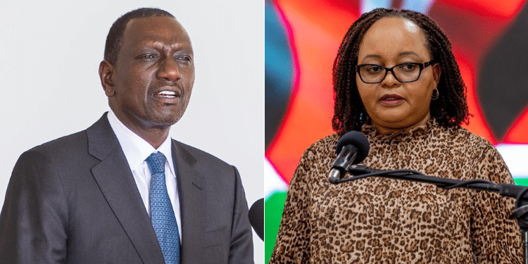 A photo collage of President William Ruto and Chairperson Council of Governors Anne Waiguru. PHOTO/PCS.