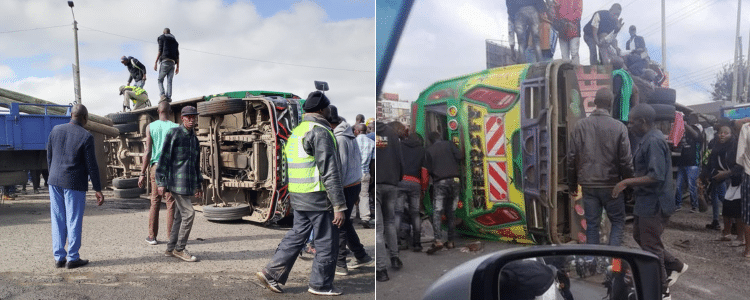 Jogoo Road Accident: Matatu Full of Passengers Rolls