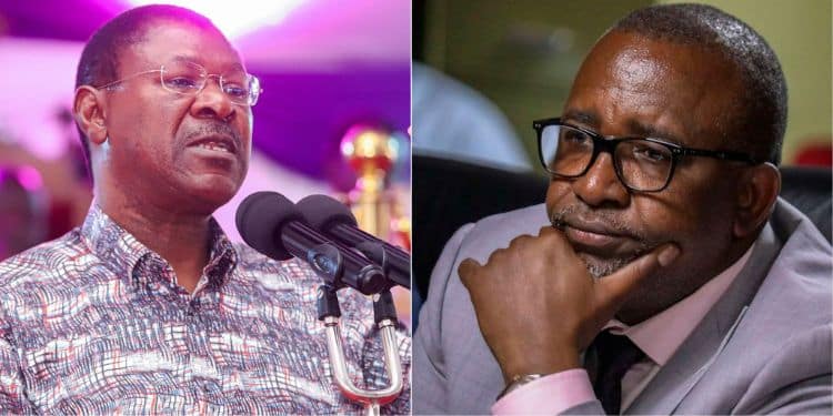 A collage of National Assembly Speaker Moses Wetang'ula and Agriculture CS Mithika Linturi. PHOTO/ Courtesy