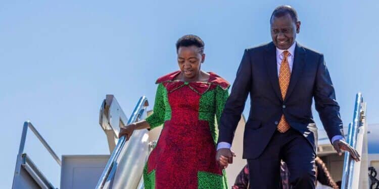 President William Ruto and Mama Rachel Ruto arriving in as arrived in Washington, D.C. in the United States of America.