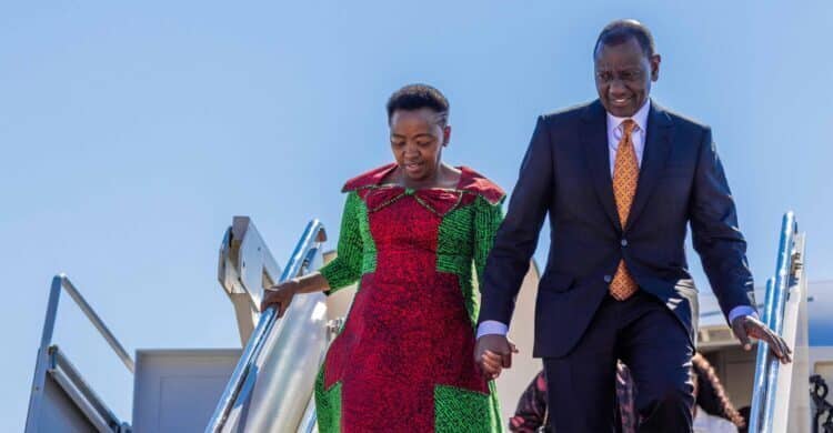 President William Ruto and Mama Rachel Ruto arriving in as arrived in Washington, D.C. in the United States of America.