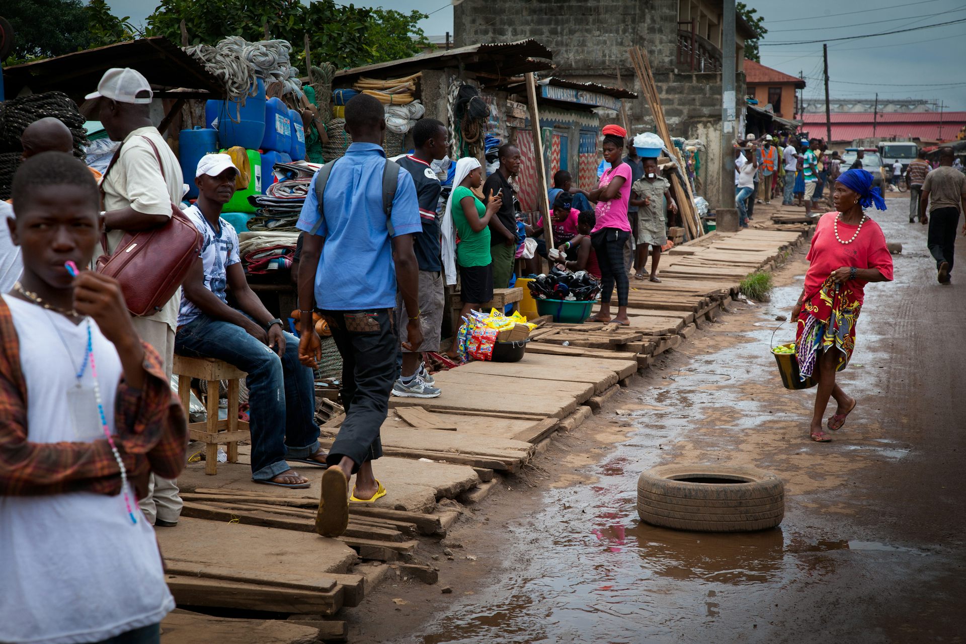 African Man Walking Streets