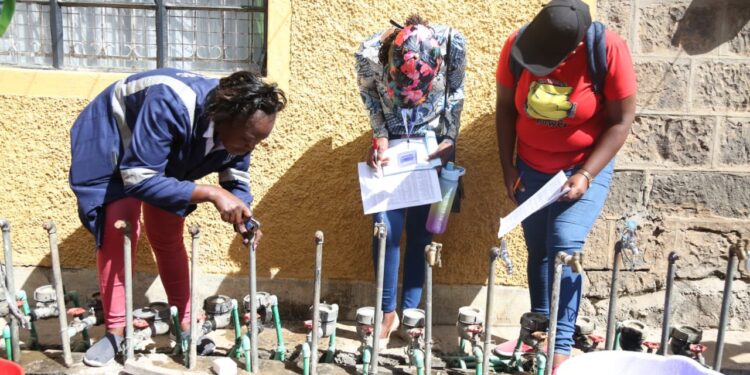 Nairobi City Water and Sewerage Company Staff in action. PHOTO/NCWSC