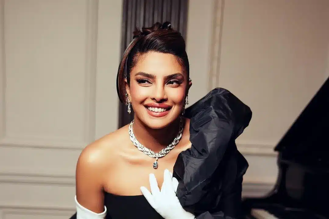 Priyanka Chopra adorning the Serpenti Aeterna Necklace. Photo/Vogue