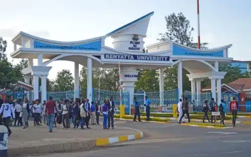 Kenyatta University main gate. Photo/Courtesy