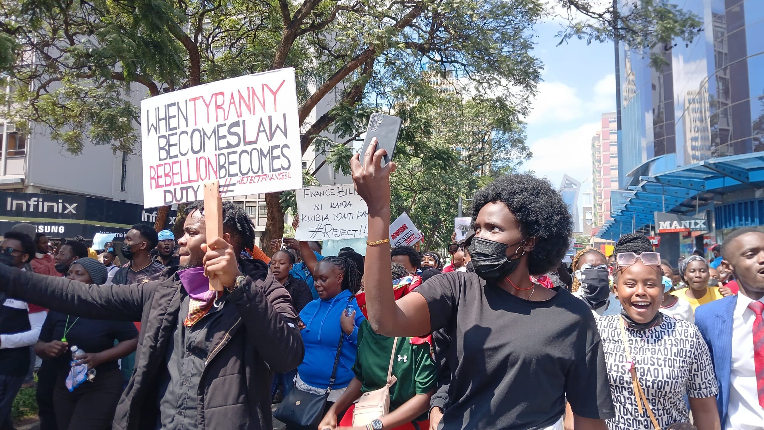 Protestors in Nairobi on June 25 2024. PHOTO/ TKT