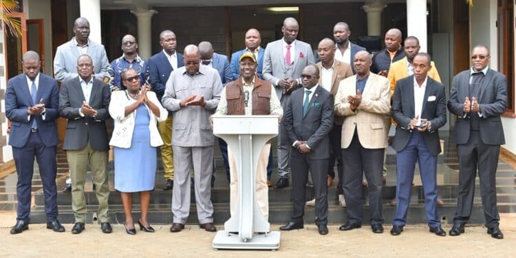 President William Ruto welcomes MDG party to Kenya Kwanza on August 26,2024.PHOTO/PCS.