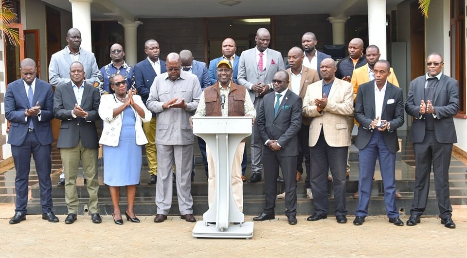 President William Ruto welcomes MDG party to Kenya Kwanza on August 26,2024.PHOTO/PCS.