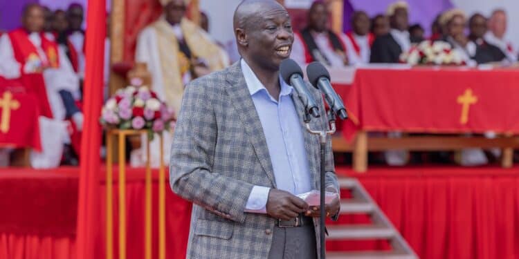 DP Rigathi Gachagua during the consecration and enthronement of Ven. Antony Mwaura Mambo as Nakuru Diocese Bishop at Nakuru. Photo/DPCS