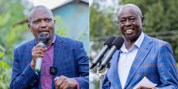 A photo collage of DP Rigathi Gachagua and Public Service CS Moses Kuria