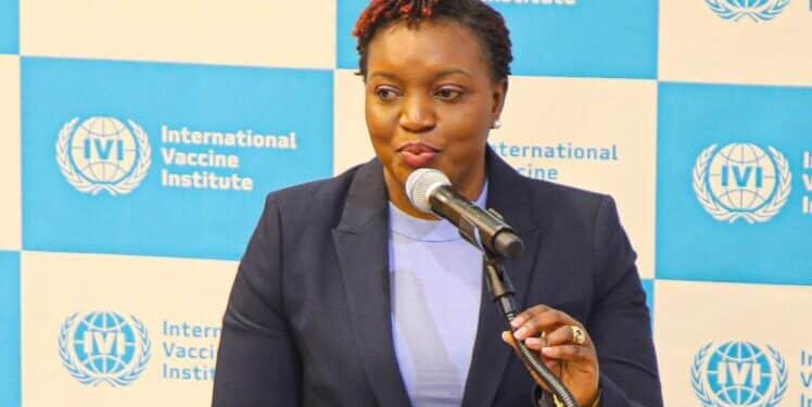 Health CS Susan Nakhumicha speaking at International Vaccines Institute in South Korea. PHOTO/MoH. Passaris