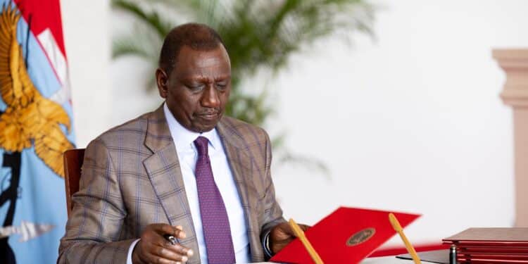 President William Ruto assenting to the appropriations bill 2024 on July 28, 2024. PHOTO/PCS. ODM
