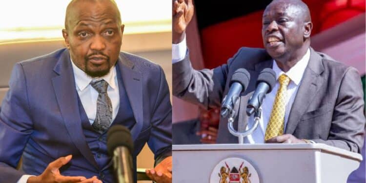 Photo Collage of Public Service Cabinet Secretary (CS) Moses Kuria & DP Rigathi Gachagua. PHOTO/Courtesy
