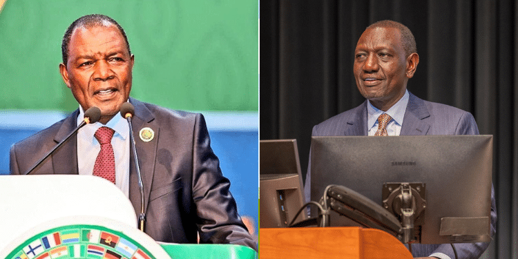 A photo collage of President William Ruto and Treasury CS Njuguna Ndung'u.PHOTO/PCS.