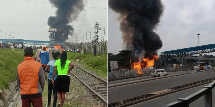 Scenes from the explosion site in Embakasi South. Photo/UGC