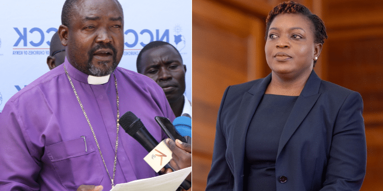 Side to side photo of CS Susan Nakhumicha and NCCK official. Photo/MinofHealth