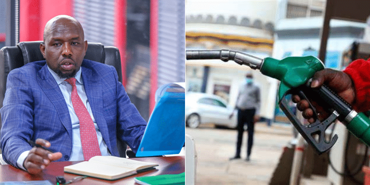 A photo collage of Transport CS Kipchumba Murkomen and fuel pump. PHOTO/Courtesy.