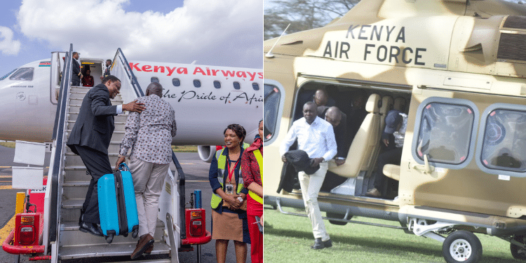 DP Rigathi Gachagua boarding a KQ plane