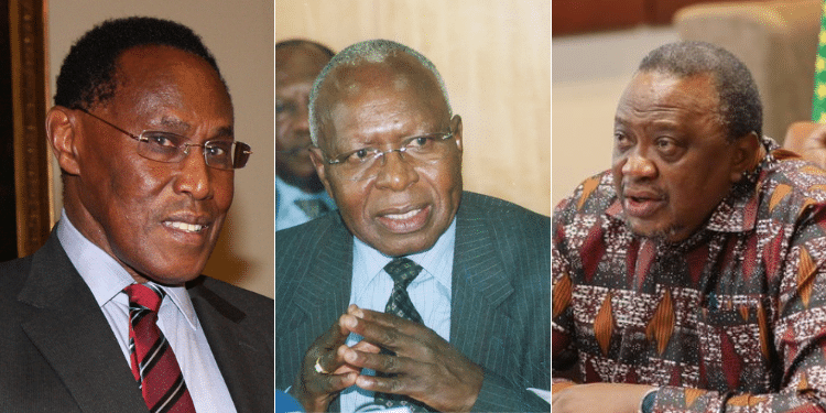 Former finance ministers, from left: George Saitoti, Simeon Nyachae and Uhuru Kenyatta. PHOTO/Courtesy.