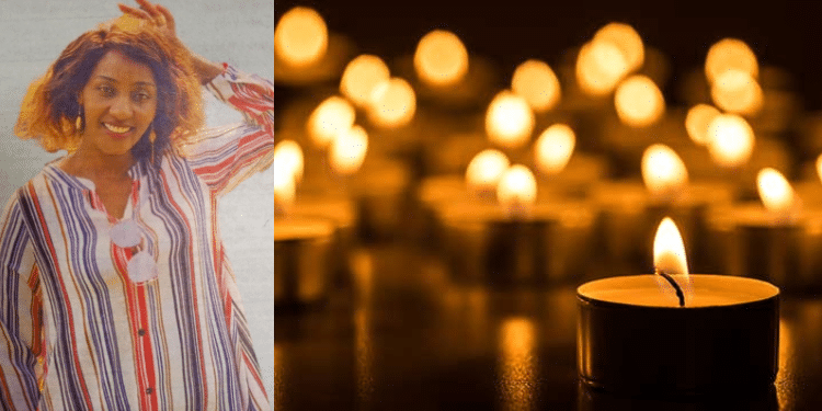 A side-to-side photo of the late Margaret Wambui Githara (left) and Burning candles (right). Photo/Courtesy