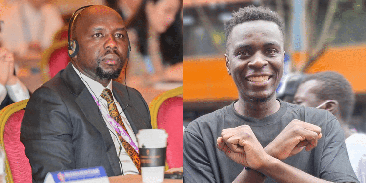 A side-to-side photo of Transport cabinet secretary Murkomen (left) and Influencer Crazy Nairobian (left). Photo/Courtesy