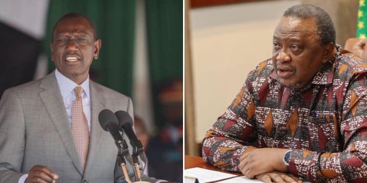 Collage of Former president Uhuru Kenyatta & President William Ruto. PHOTO/Courtesy