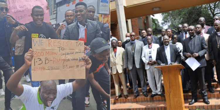 A collage of church Leaders and protestors in Nairobi. PHOTO/ Courtesy