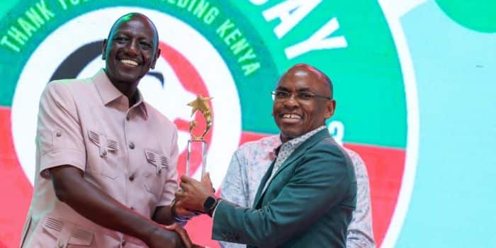 Safaricom CEO Peter Ndegwa With President Ruto. PHOTO/Courtesy