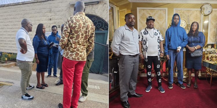 A collage of Ian Njoroge shortly after reuniting with his family on Friday.