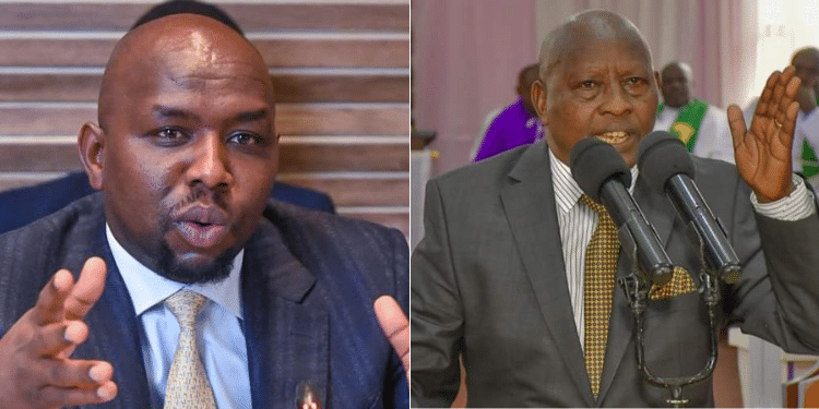 A collage of Transport CS Kipchumba Murkomen and Nyeri Governor Mutahi Kahiga. PHOTO/ Courtesy