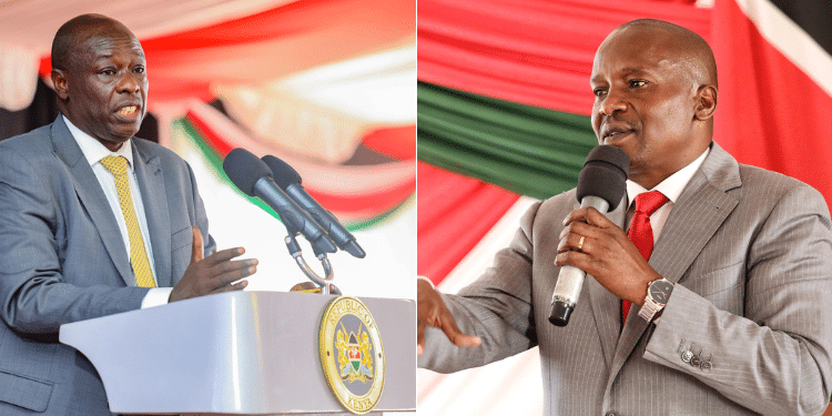 A collage of Deputy President Ragathi Gahagua (left) and Interior CS Kithure Kindii.
