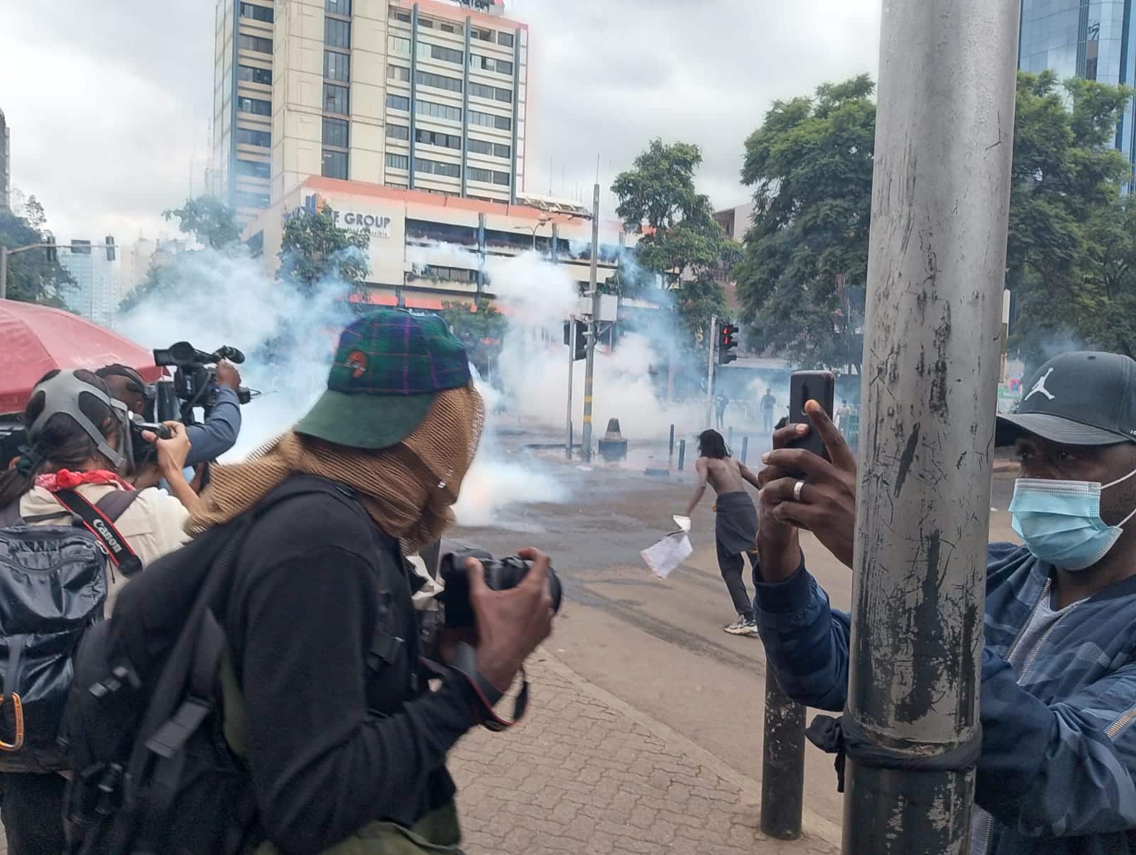 A photo of protestors in action during the anti Finance Bill protests.