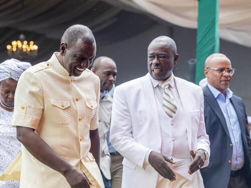 President William Ruto And Do Rigathi Gachagua At Nakuru High School For The National Akurino Conference On June 9, 2024. Photo/Pcs.