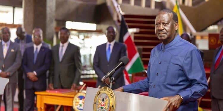Azimio leader Raila Odinga speaking after President William Ruto assented to the IEBC Bill on July 6, 2024. PHOTO/PCS....Ruto