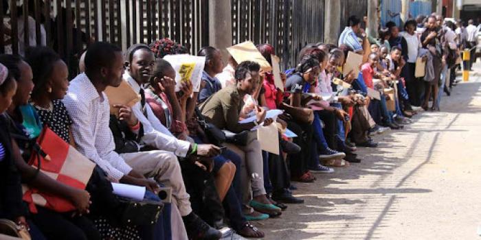 Jobseekers Queue as they wait to submit their papers Photo /Courtesy