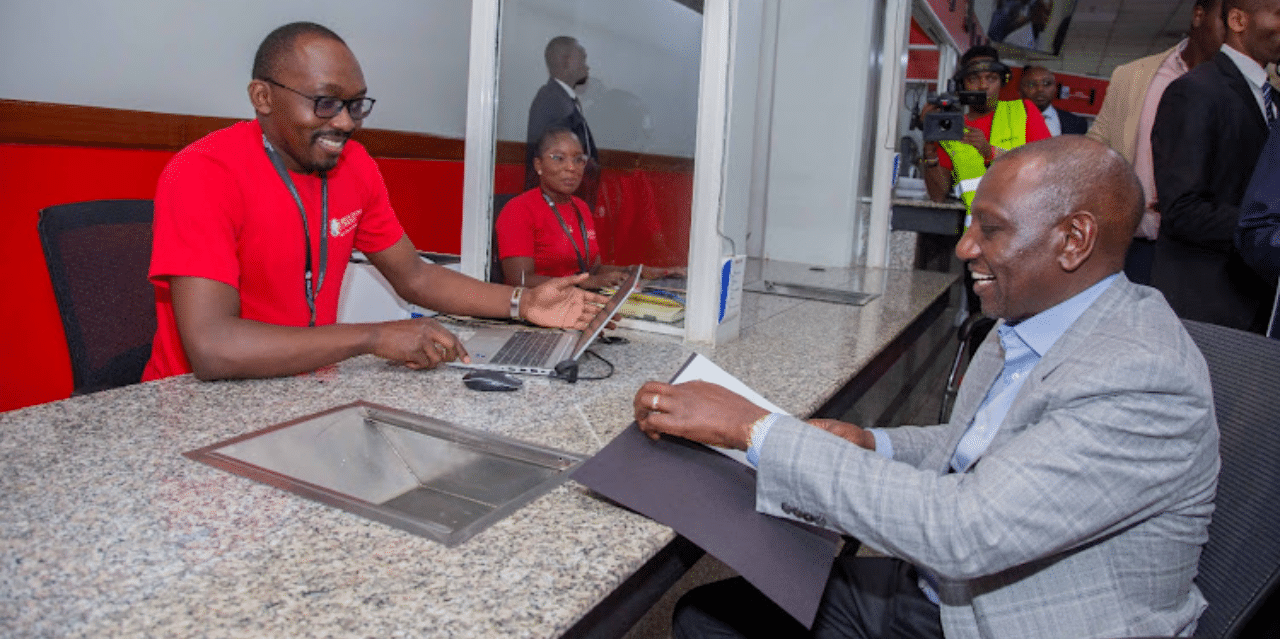 President Wiliam Ruto filling Returns at KRA offices Nairobi. Photo/Courtesy