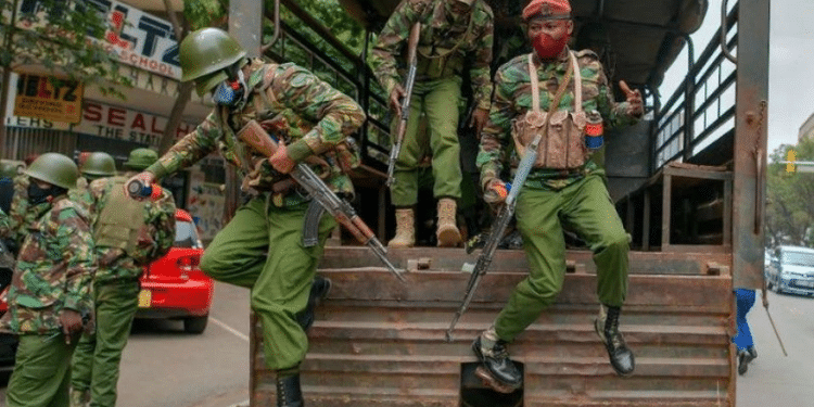 Anti-riot police deployed in the Nairobi CBD. Anti-riot police deployed in the Nairobi CBD.