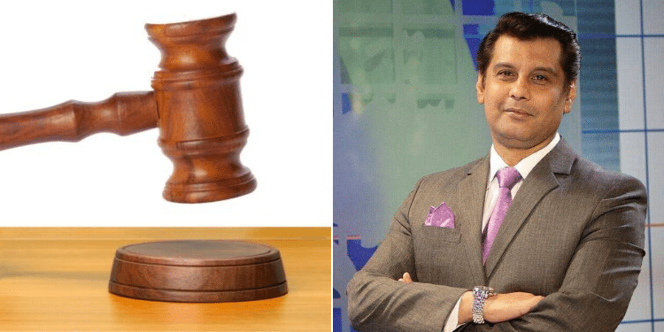 Side to side photo of a judge's gavel and the late Pakistani journalist Arshad Sharif. PHOTO/Courtesy.